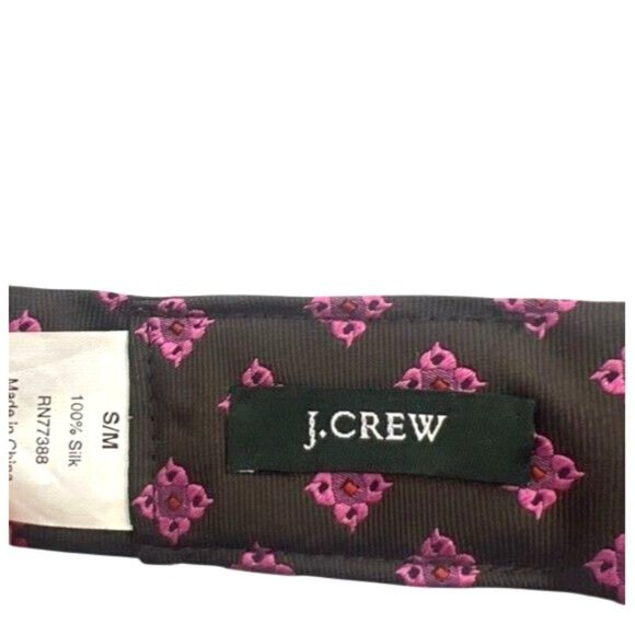 J.Crew Womens Silk Tie Paisley Print Belt Brown Size S/M Preppy Quiet Luxury - Picture 2 of 3